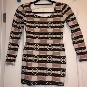 Multicolor Aztec Print Dress